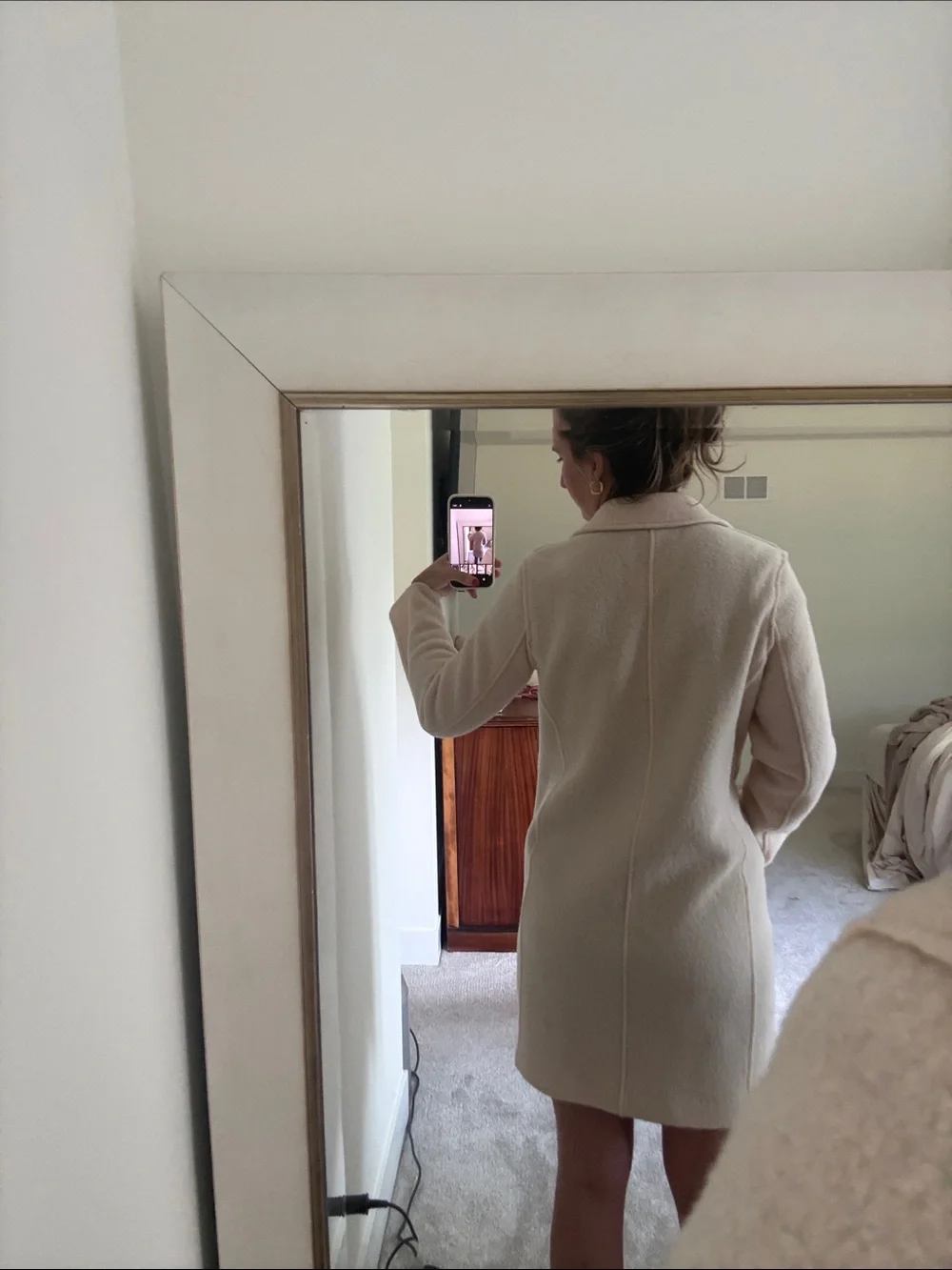 J. Crew Italian 100% wool J Crew Daphne Topcoat ivory peacoat like new - Picture 9 of 10